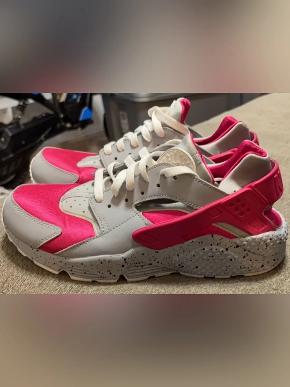 Nike Air Huarache Pink and Gray Sneakers